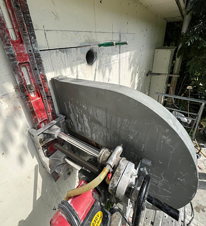 壁鋸切割機具施工現場